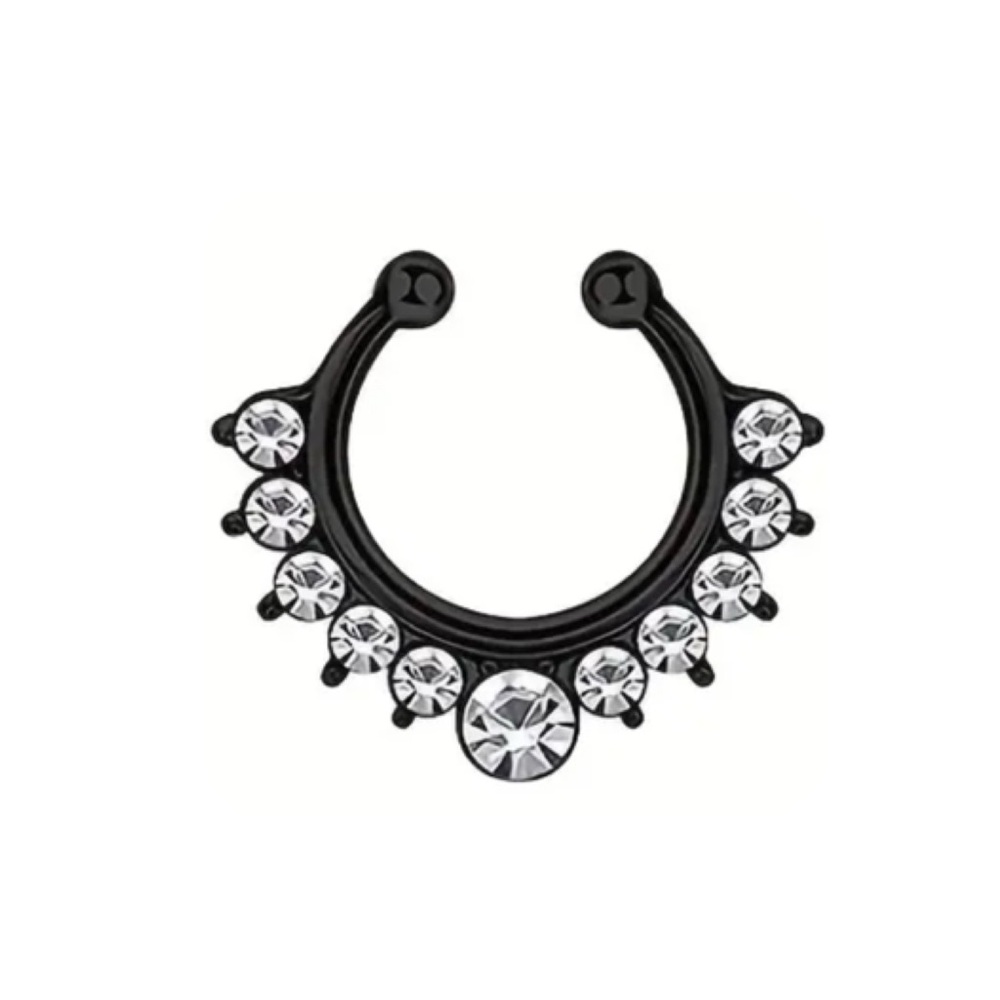 Black Clip-On Septum Ring